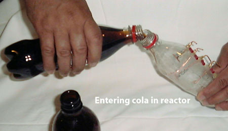 cola bottle plasma reactor with energy liquids