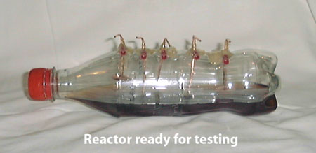cola bottle used as a plasma reactor